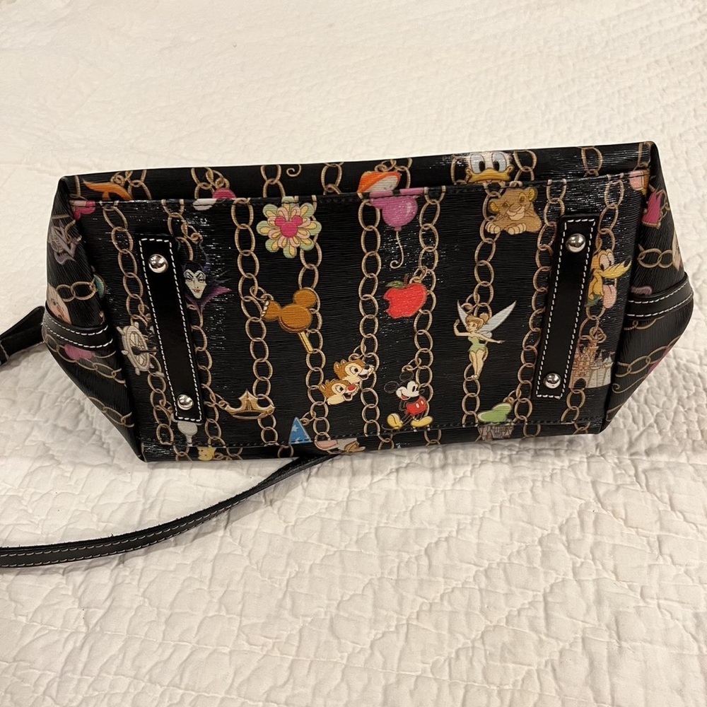 Dooney & Bourke Black Satchel with Playful Chain Design - Picture 3 of 5